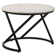 Miguel - Round White Marble Top Coffee Table