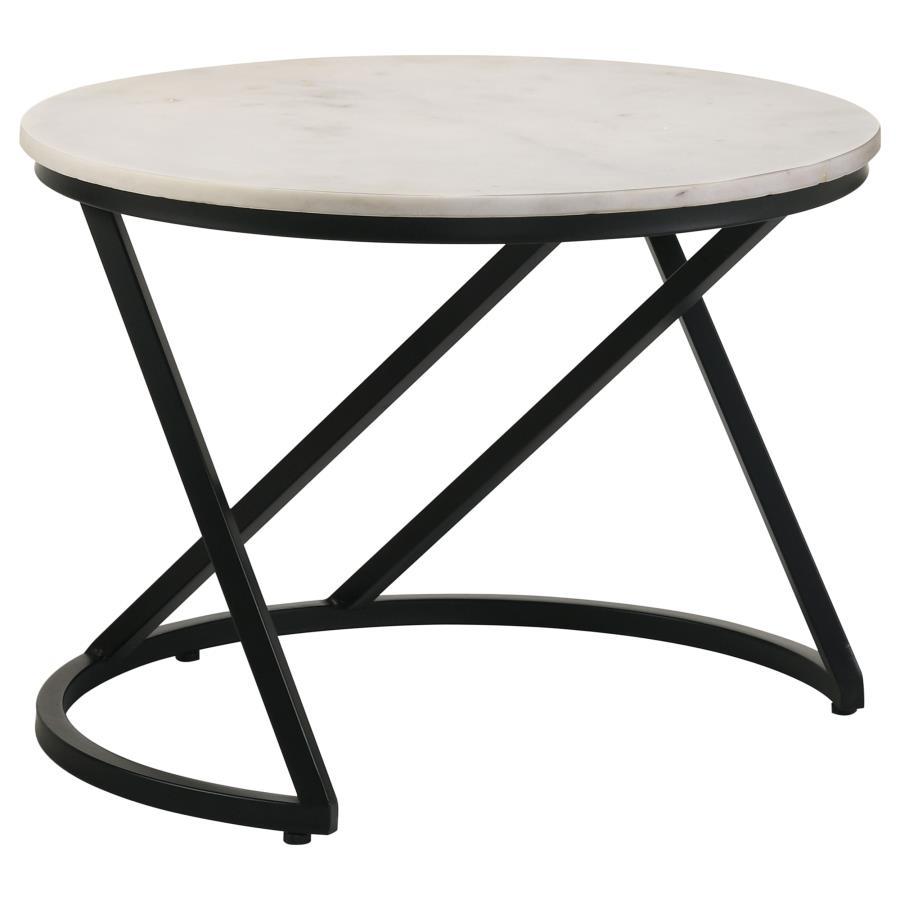 Miguel - Round White Marble Top Coffee Table
