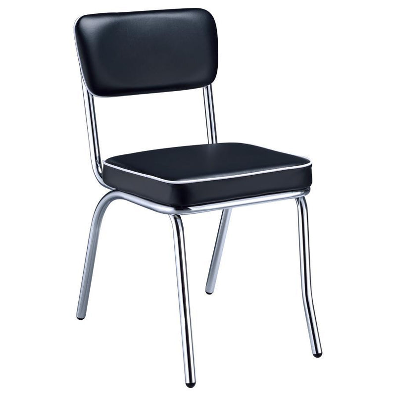 Retro Upholstered Dining Side Chairs (Set of 2)