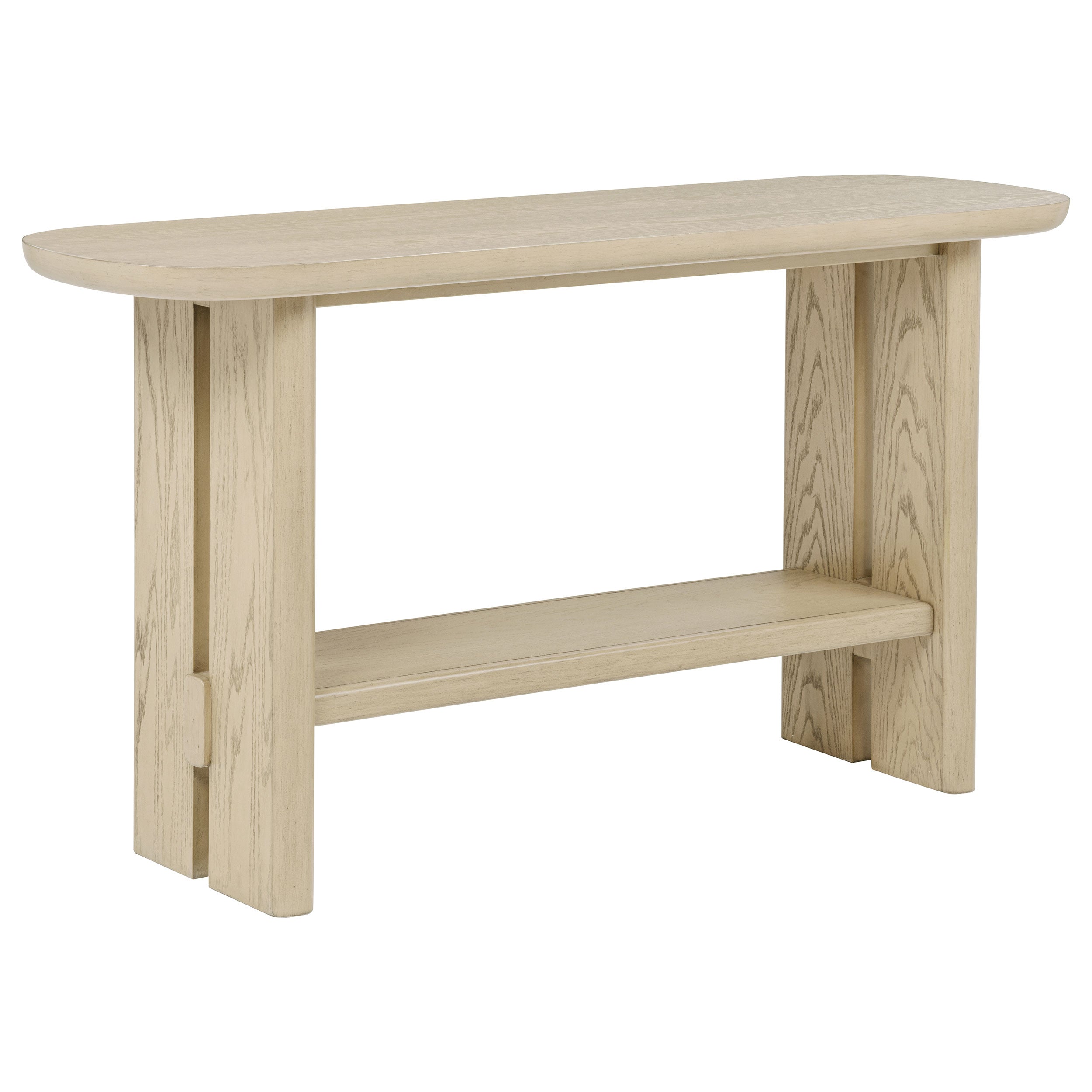 Kailani California Coastal Modern Burnished Black Oak Veneer Sofa Console Table