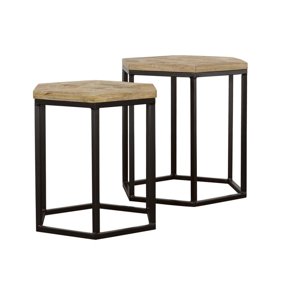 Adger 2-Piece Hexagonal Nesting Tables with Mango