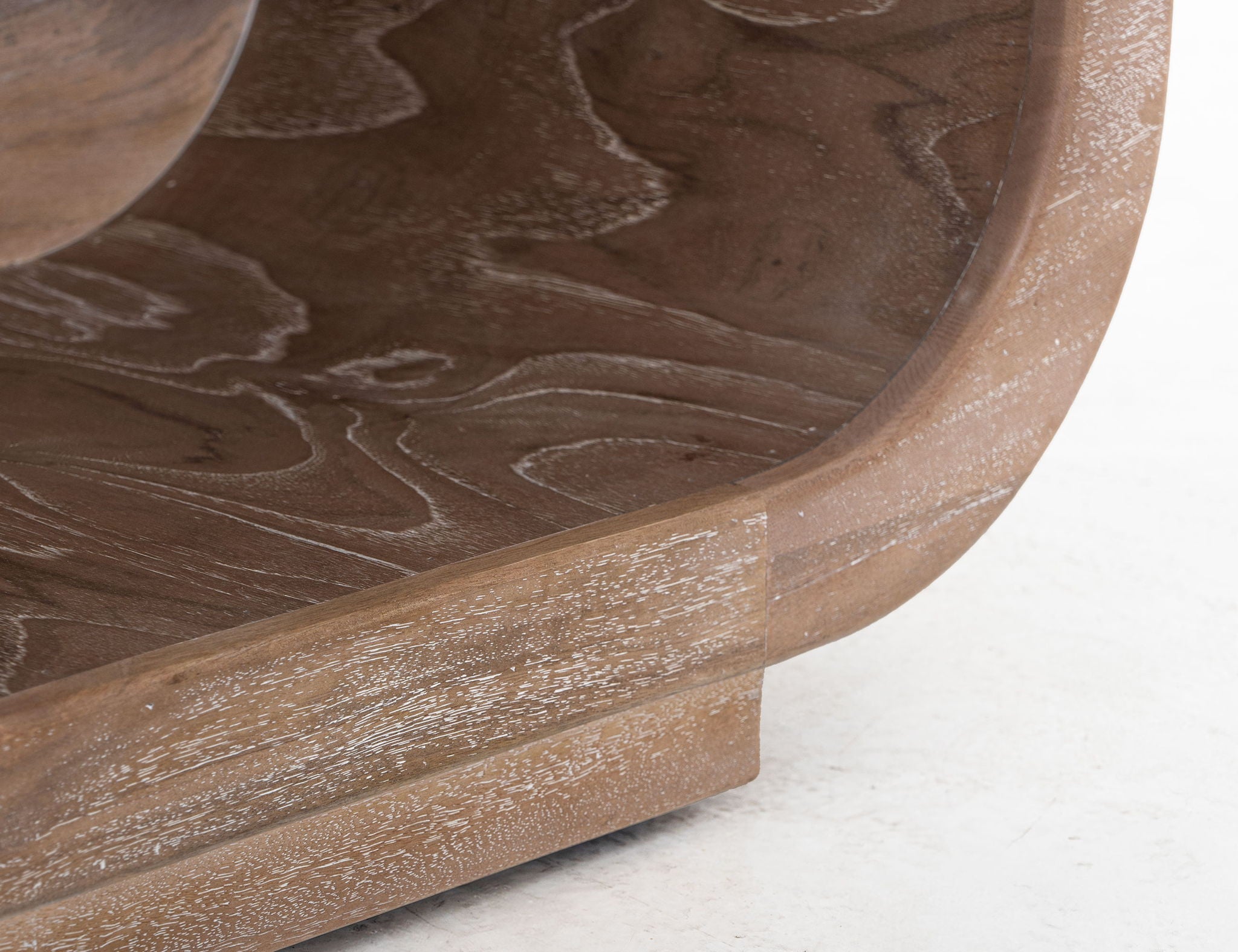 Balam Wooden Bench with Fabric Cushioned Seat in Ivory White