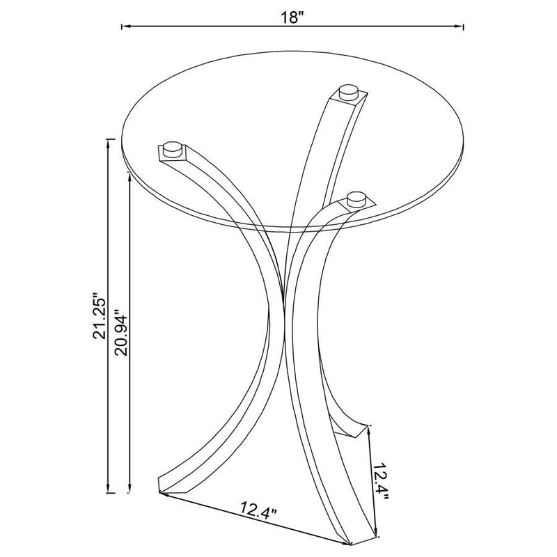 Laning Round Glass Top Acrylic Side Table