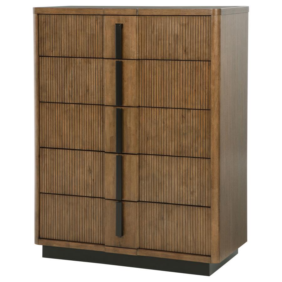 Terrace 5-Drawer Chest of Drawers in Ash Brown