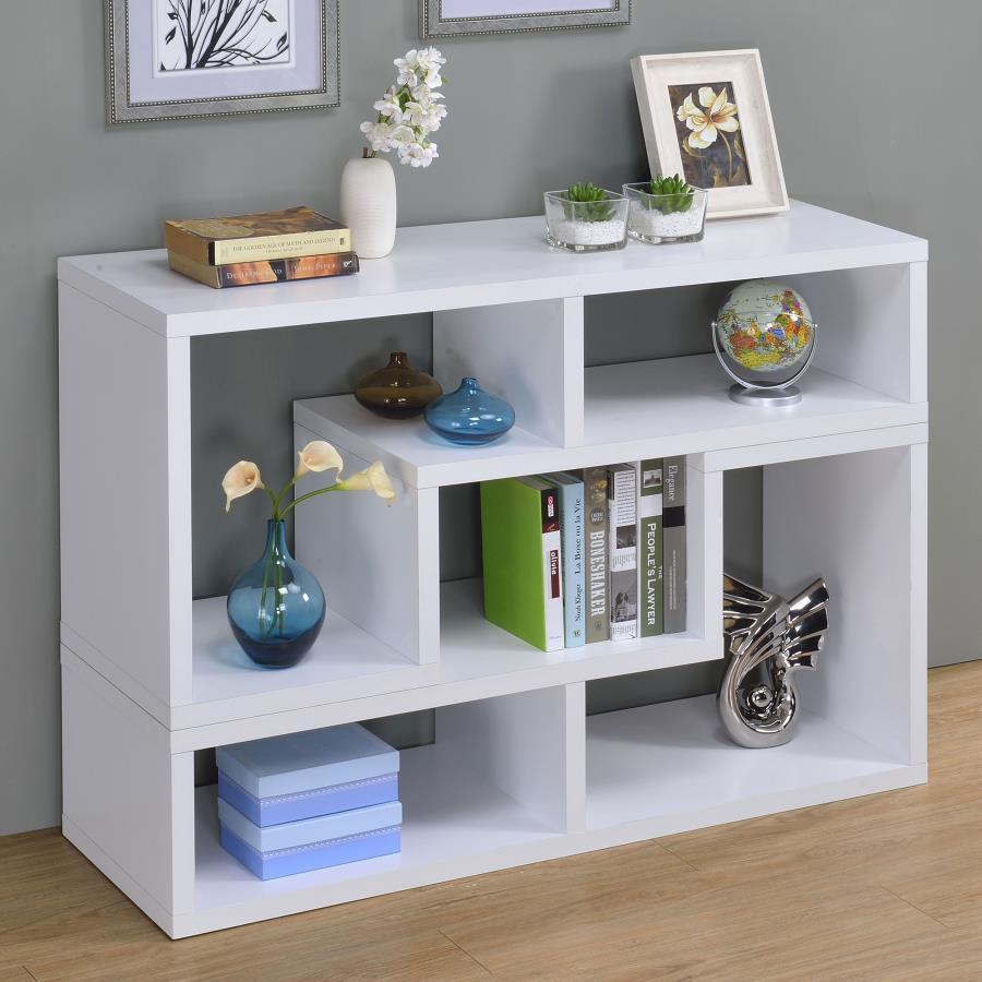 Modern White Multipurpose TV Stand and Bookshelf