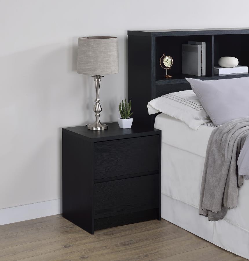 2-Drawer Nightstand with LED Motion Light & Dual USB Ports