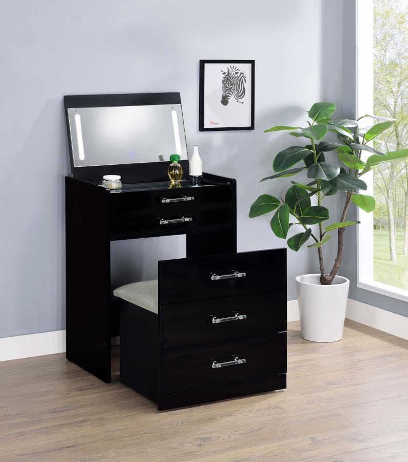 Danbury 3-Drawer Makeup Vanity & Stool Set