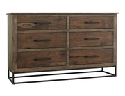 Natural Teca 6-Drawer Dresser – Brown Mango