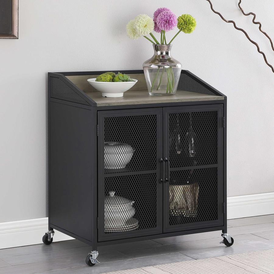 Arlette 2-Door Mobile Home Bar Wine Cabinet