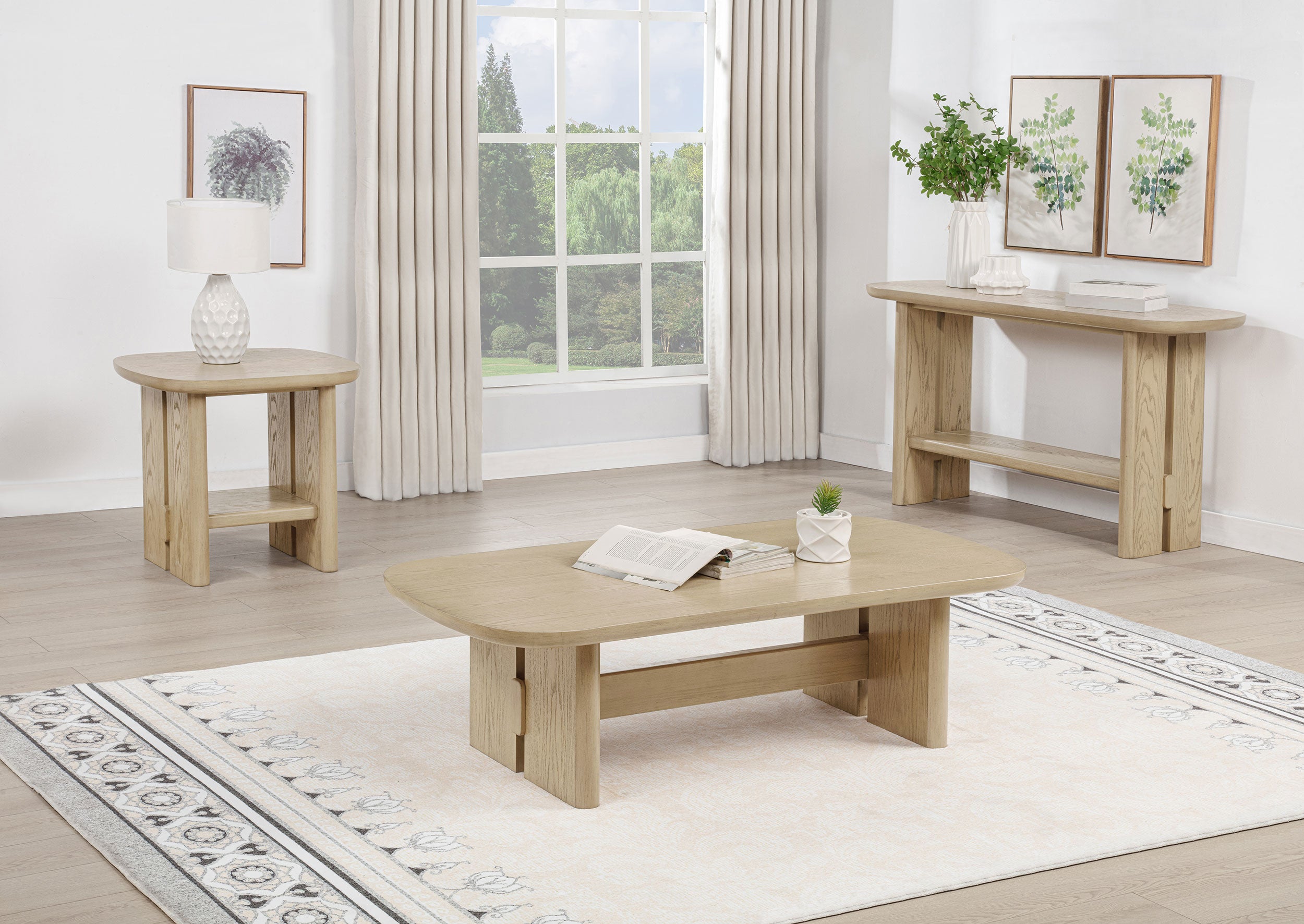Kailani California Coastal Modern Burnished Black Oak Veneer Sofa Console Table