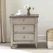 Ivy Hollow 3 Drawer Nightstand with Charging Station