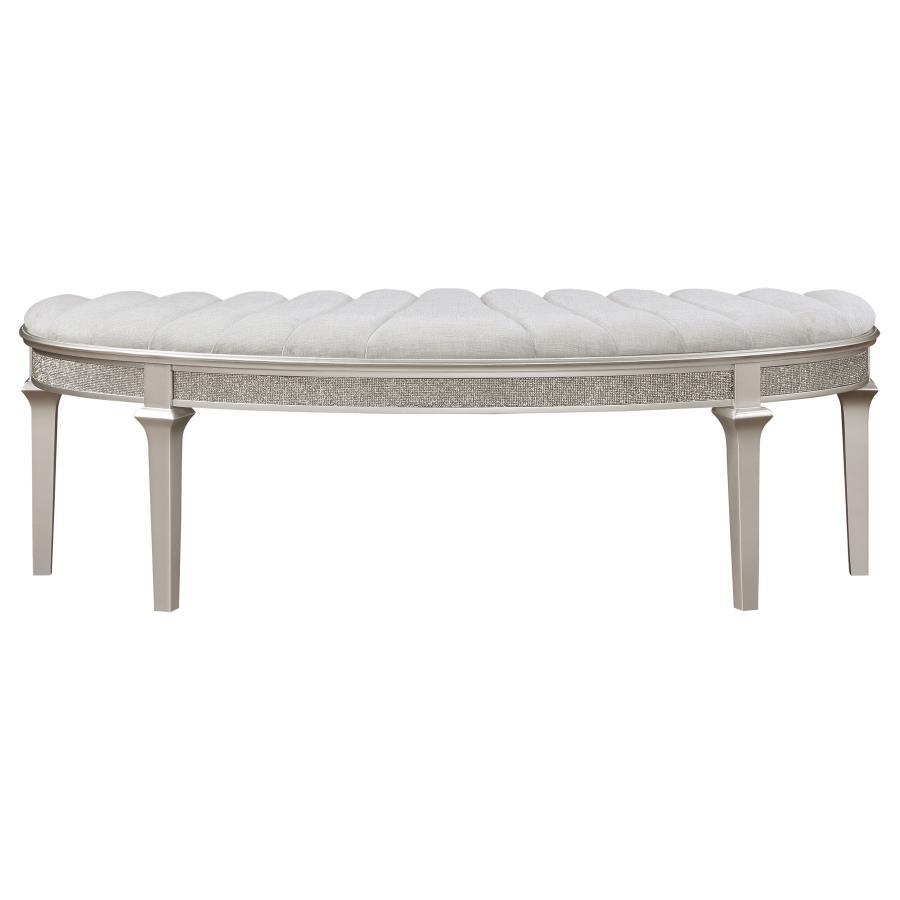Evangeline Curved Fabric Upholstered Bench