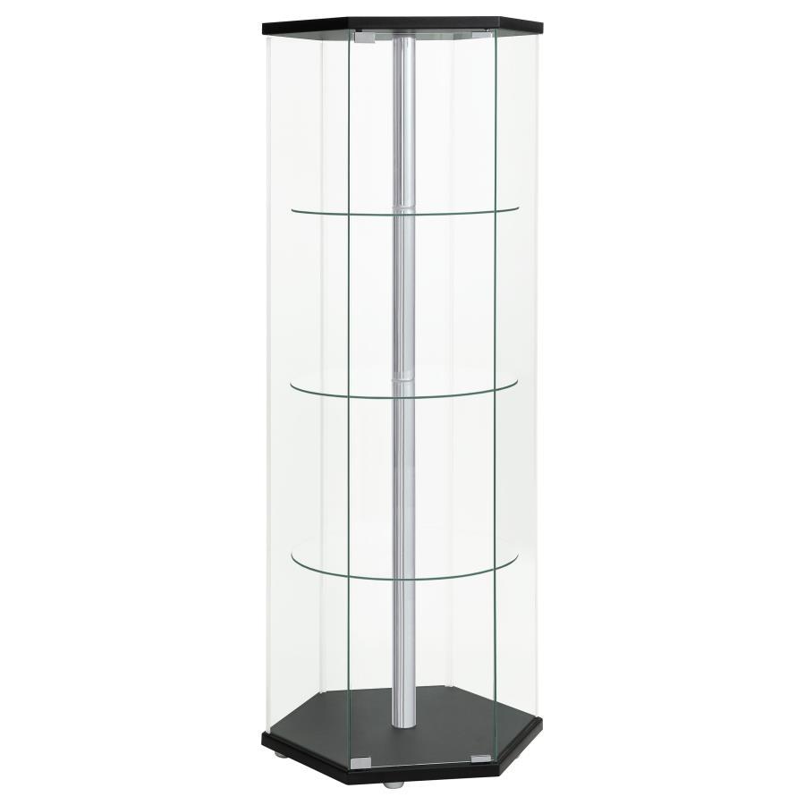 Zahavah 4-Shelf Hexagonal Curio Cabinet