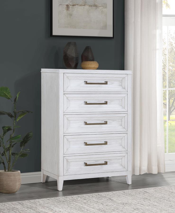 Marielle - 5-Drawer Bedroom Chest Distressed White