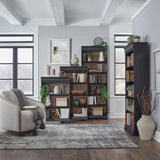 ritage Stepped Bookcase Wall – Black 4-Piece