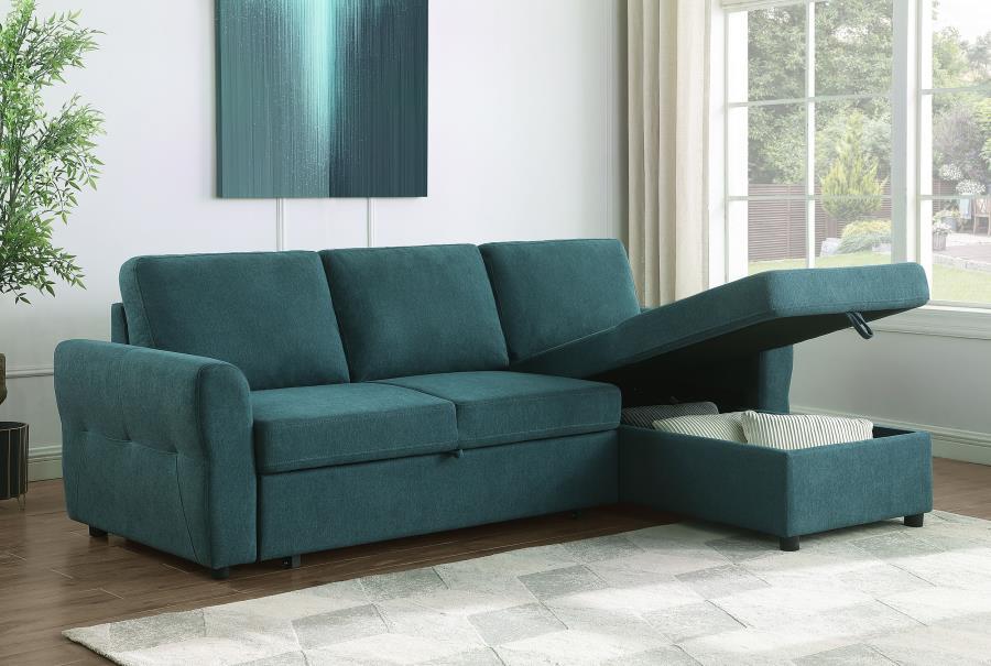 Samantha Upholstered Storage Sleeper Sectional Sofa