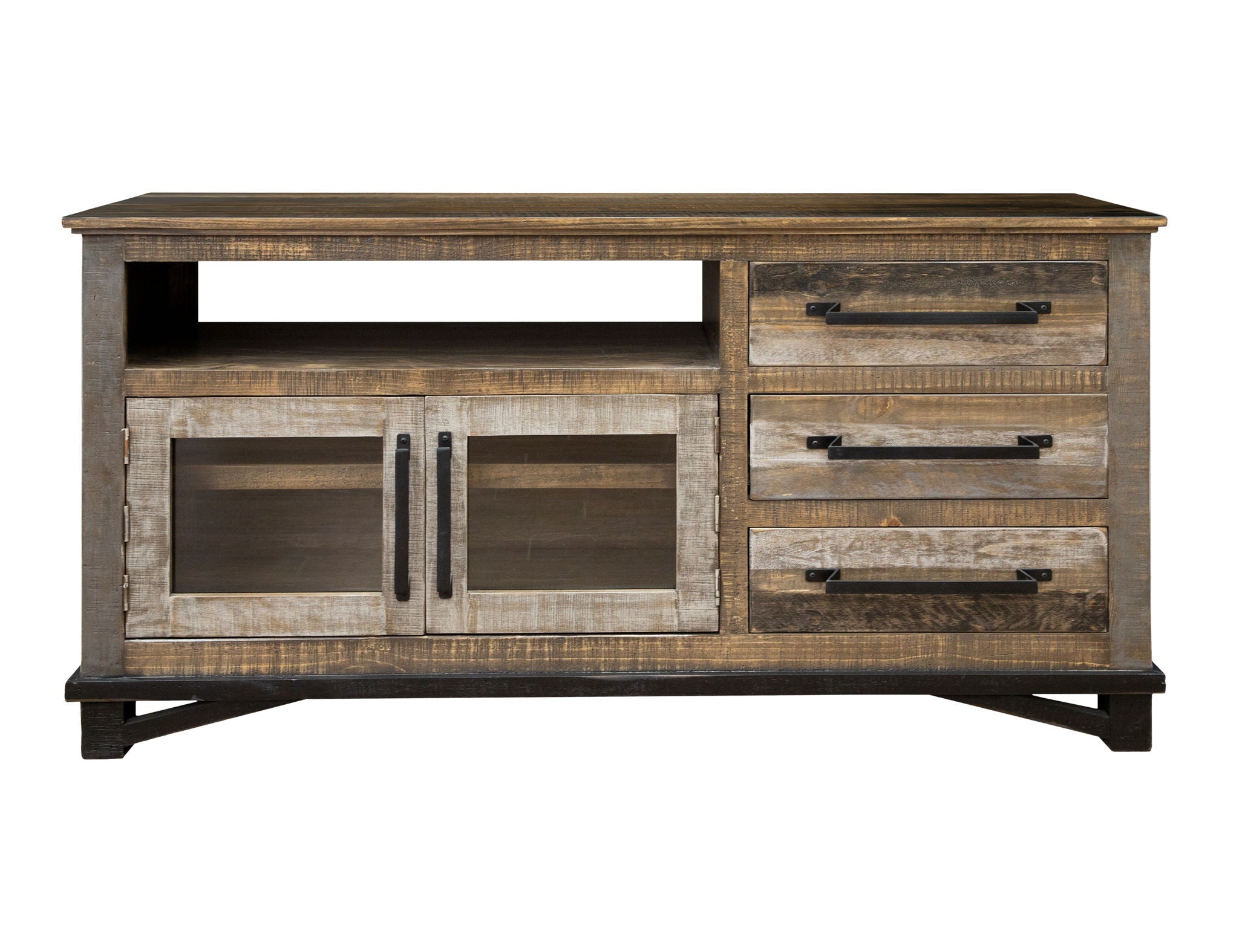 Loft TV Stand / Console in Two Tone Gray/Brown