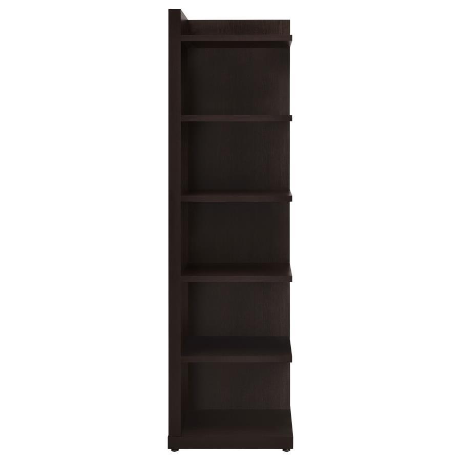 6-Shelf Corner Bookcase in Cappuccino