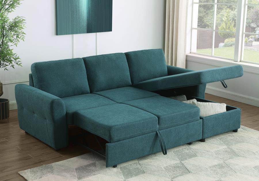 Samantha Upholstered Storage Sleeper Sectional Sofa