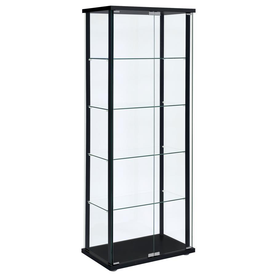 5-Shelf Clear Glass Curio Display Cabinet
