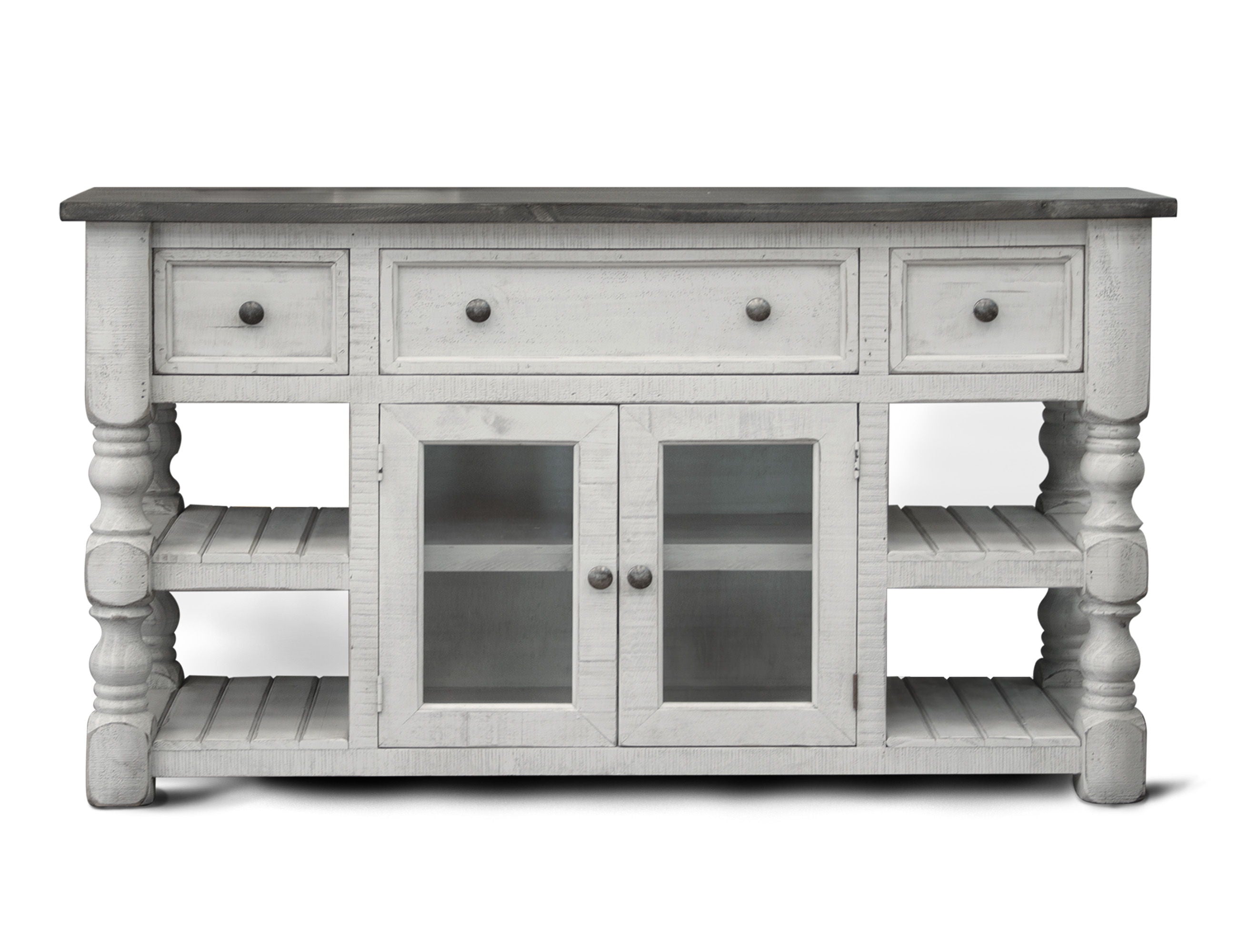Stone - 3 Drawer 2 Glass Door with TV Stand