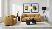 Aleisha Mustard Yellow Fabric 2-Piece Sofa Set