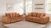 Burnett Contemporary 2-Piece Burnt Orange Chenille Sofa and Loveseat Set