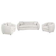 Isabella Contemporary 3-Piece Sand Fabric Sofa, Loveseat and Chair Set