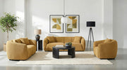 Aleisha Mustard Yellow Fabric 3-Piece Sofa Set