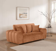 Burnett Contemporary Burnt Orange Chenille Loveseat