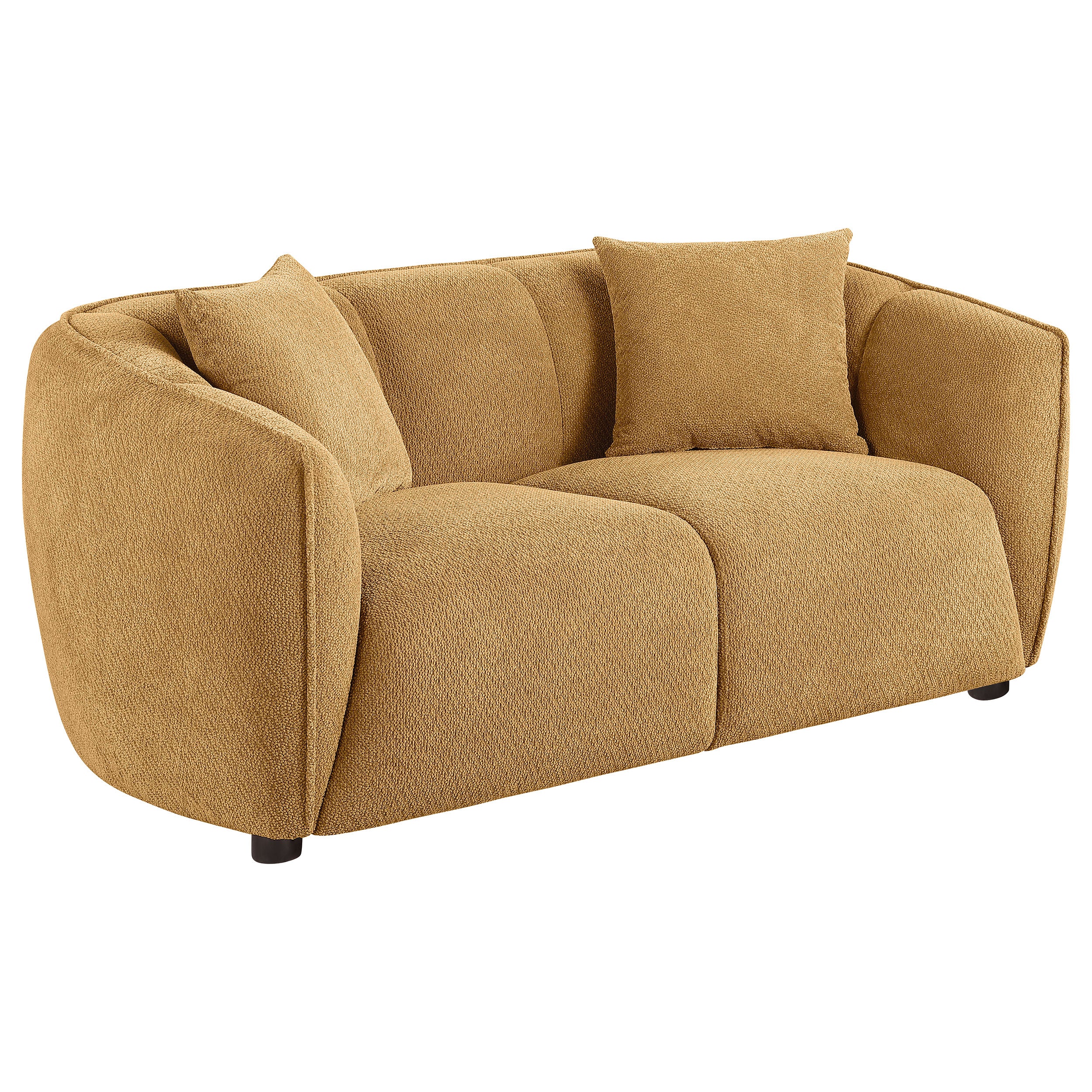 Aleisha Mustard Yellow Fabric Upholstered Loveseat