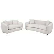 Isabella Contemporary 2-Piece Sand Fabric Sofa and Loveseat Set