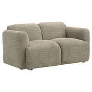 Dorset Contemporary Brown Textured Fabric Loveseat with Pocket Coil Seating