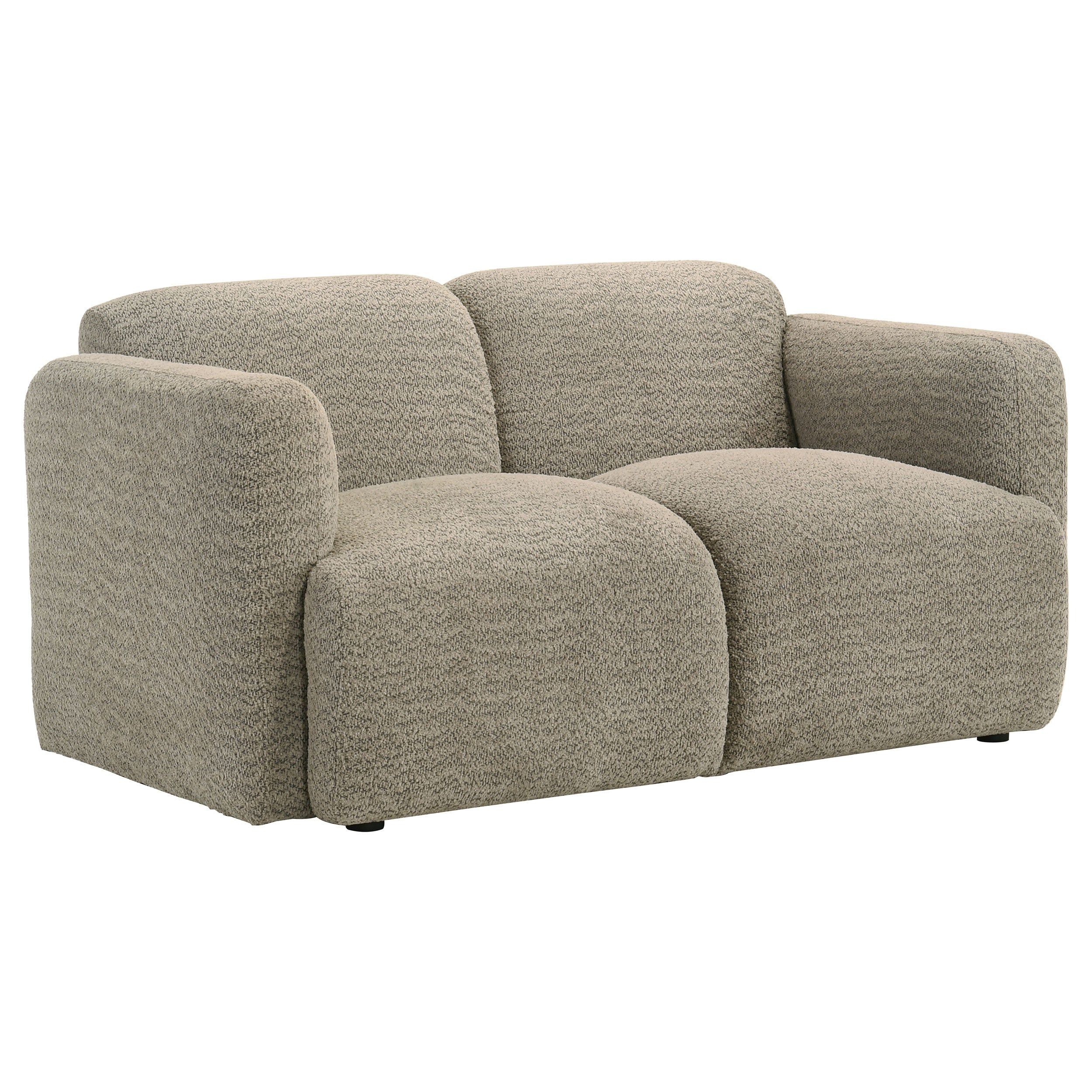 Dorset Contemporary Brown Textured Fabric Loveseat with Pocket Coil Seating