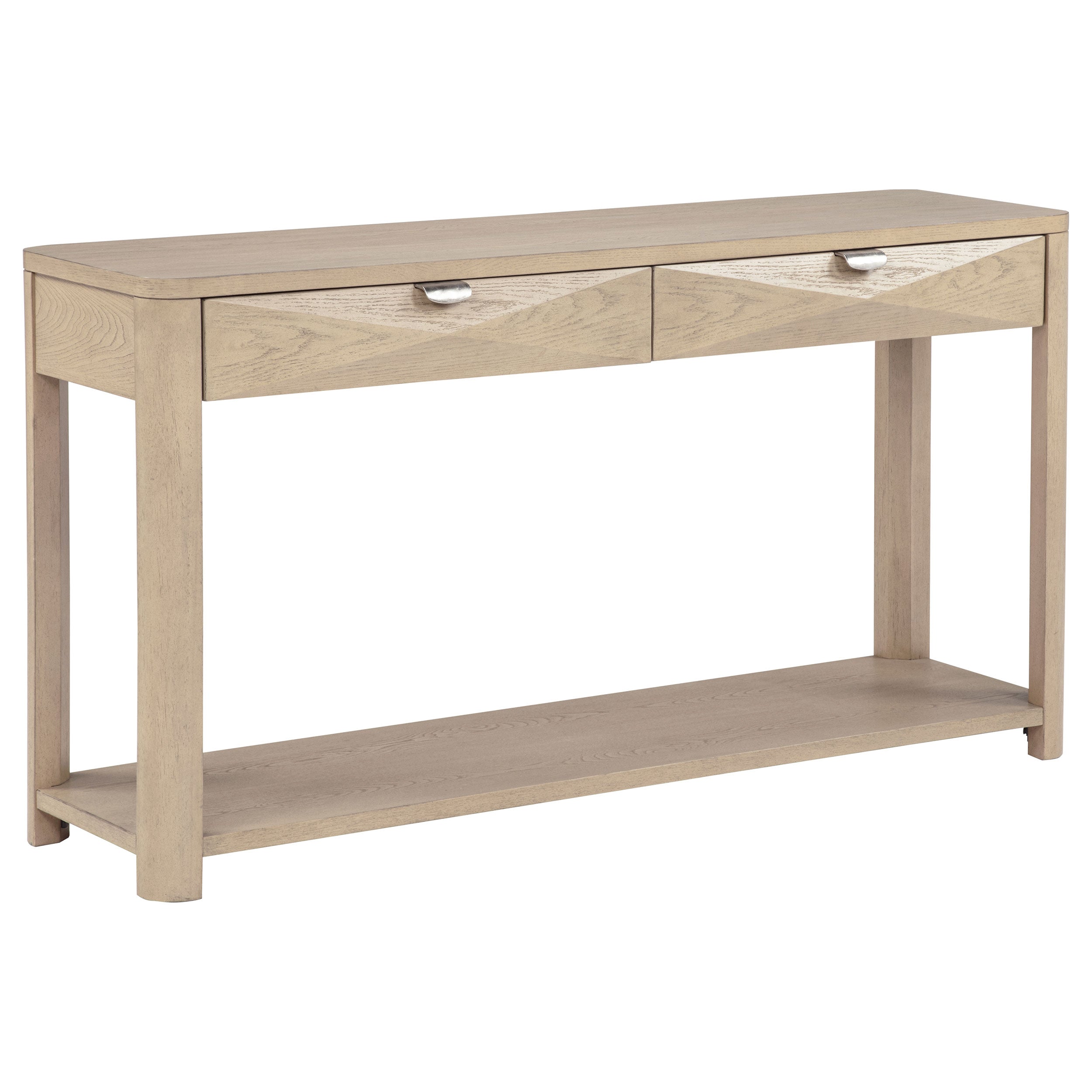 Marcelo Contemporary Faceted Drawer Golden Oak Sofa Console Table