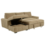 Pastrana Upholstered Sleeper Sectional Sofa Camel