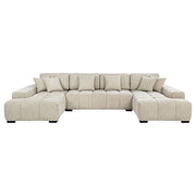 Cannella Upholstered U-Shaped Double Chaise Sectional