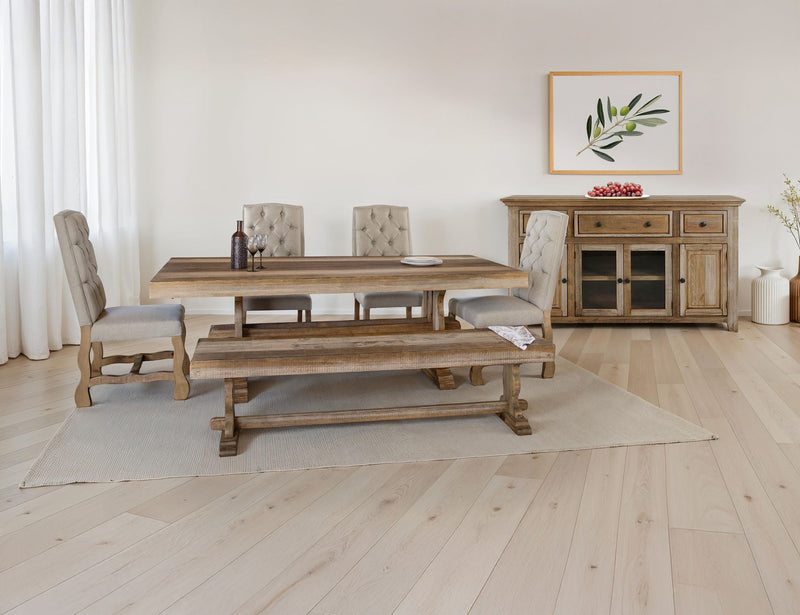Marquez Wooden Bench in Two-Tone Light Brown