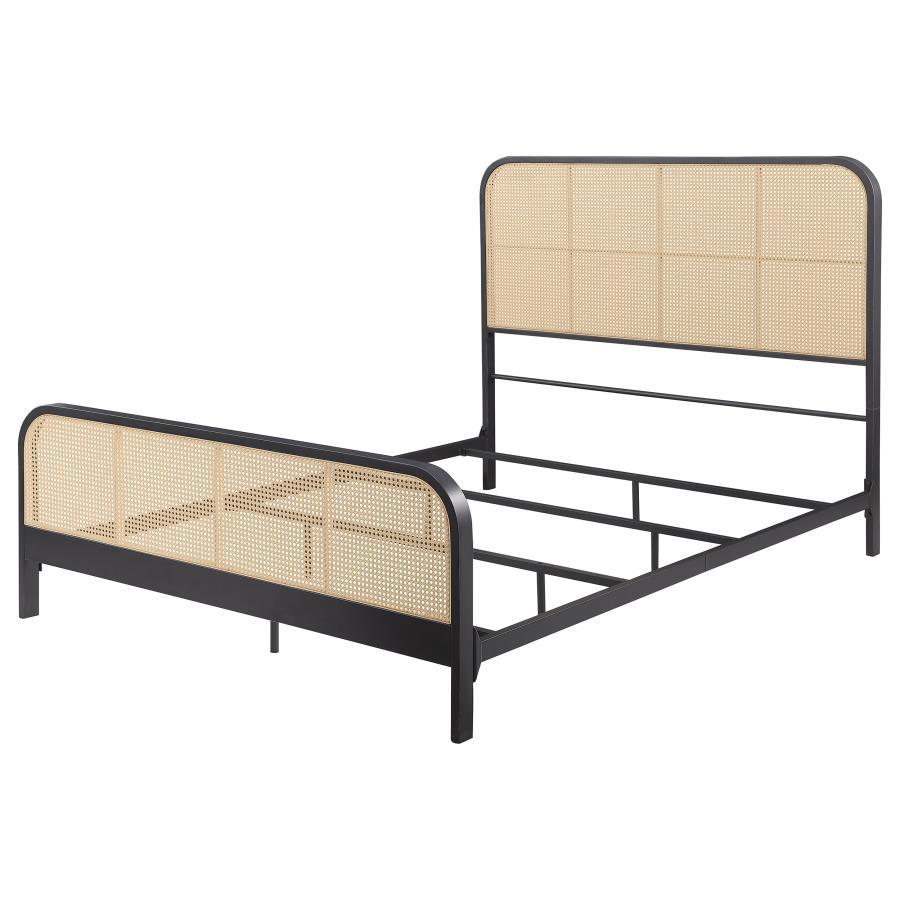 Lanewood Open Cane Rattan Metal Queen Bed