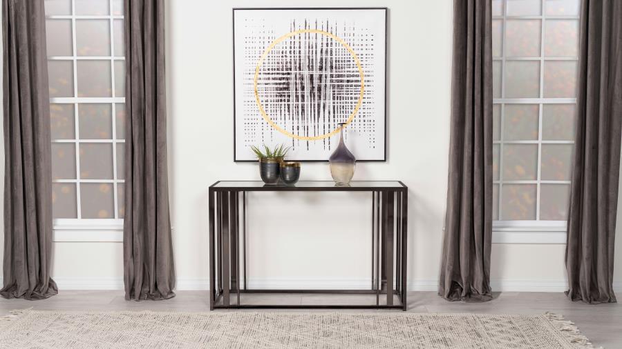 Adri Glass Top Entryway Sofa Console Table