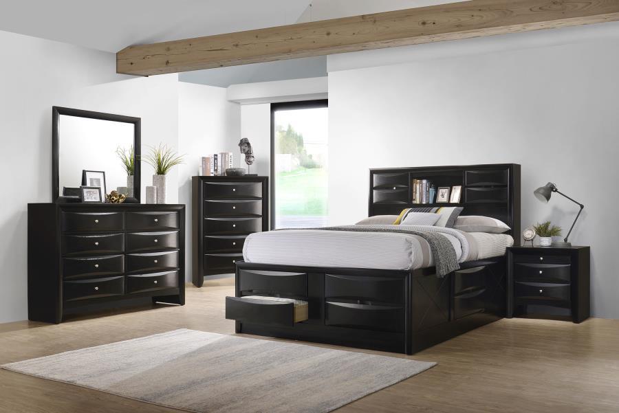 Briana Wood Eastern King Storage Bookcase Bed