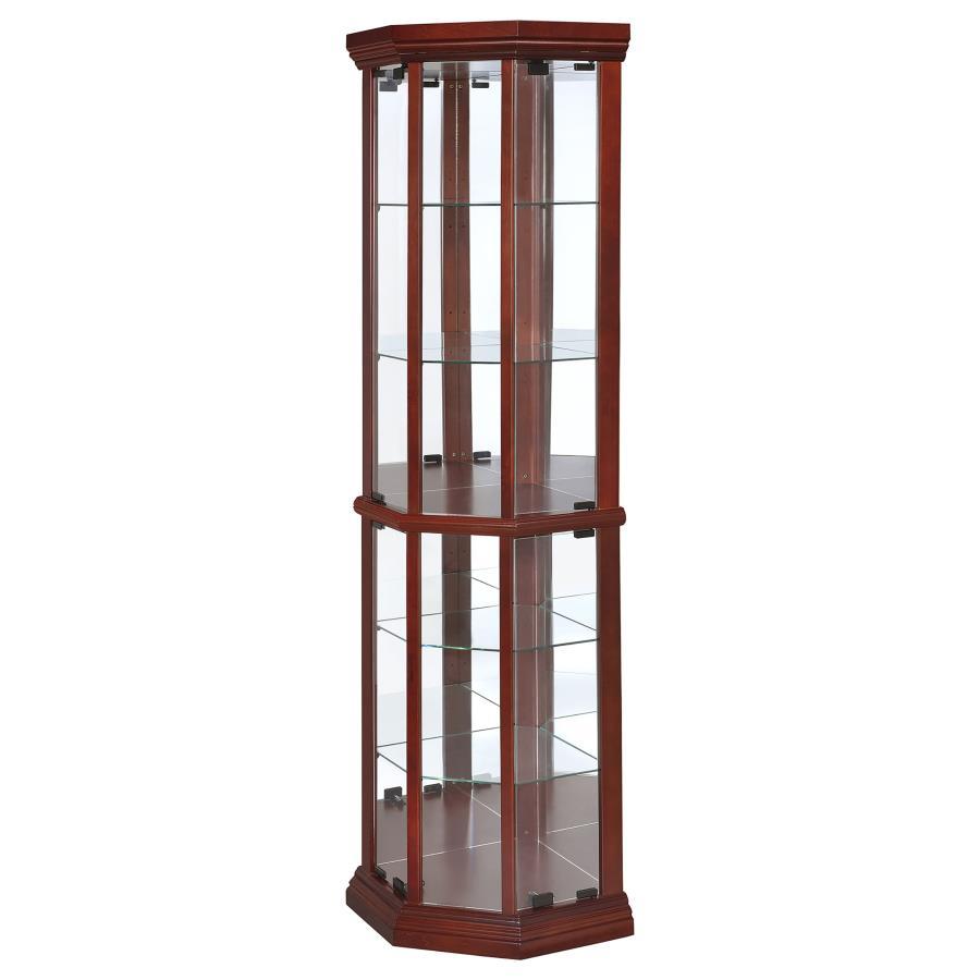 Appledale 6-Shelf Corner Curio Display Cabinet
