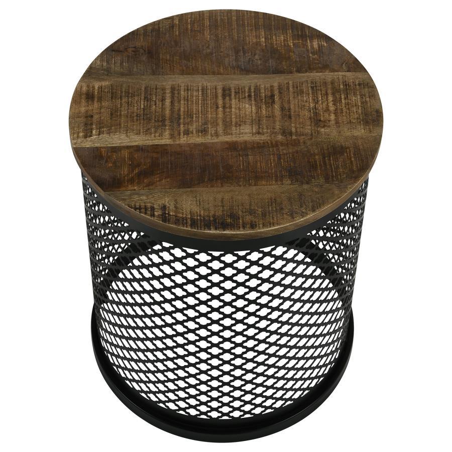 Aurora - Round Drum Base Accent Side Table