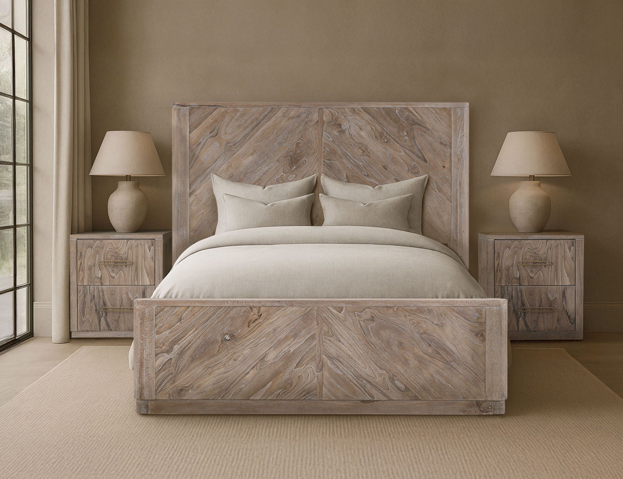 Balam 2-Drawer Nightstand in Ivory White