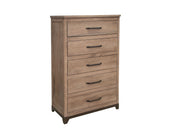 Natural Parota - 5 Drawer Chest - Brown Cappuccino