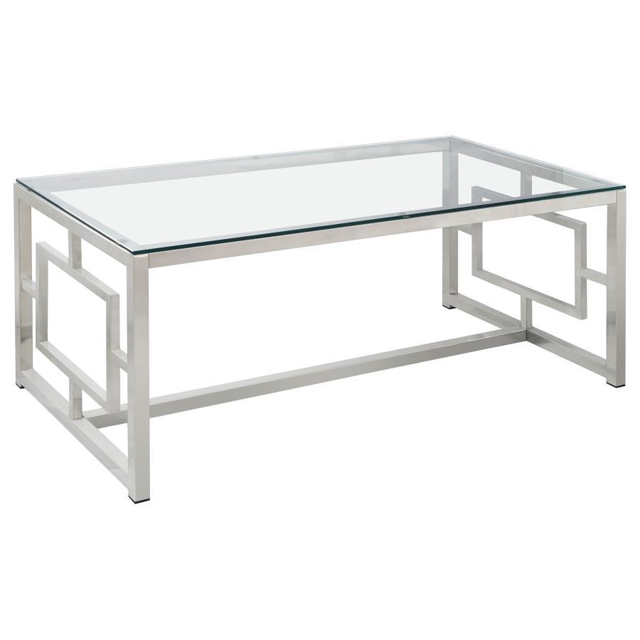 Merced Glass Top Metal Entryway Console Table