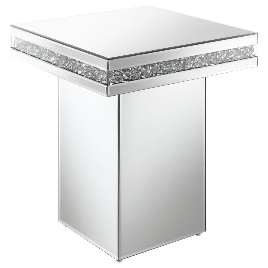 Elora Square Mirrored Accent Side Table