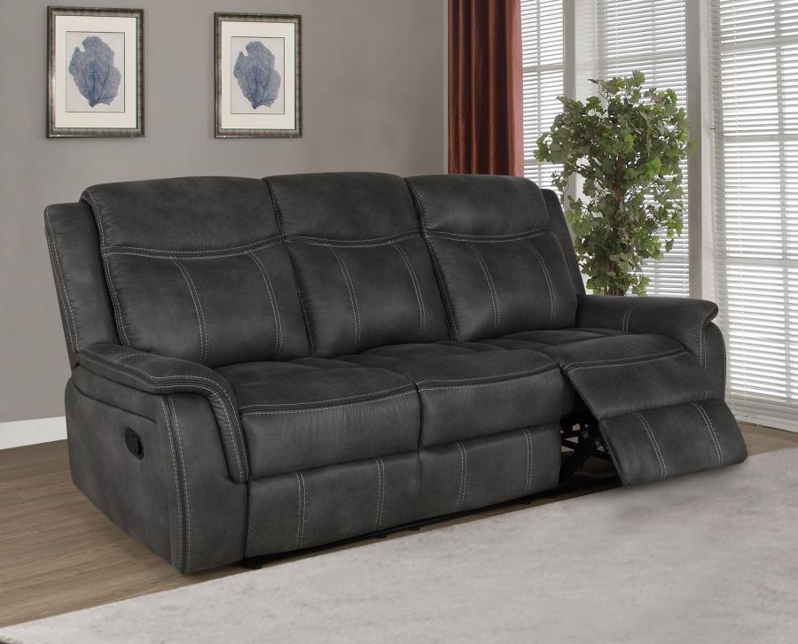 Lawrence Upholstered Padded Arm Reclining Sofa