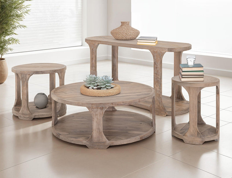 Balam 1 Shelf Table Ivory White