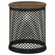 Aurora - Round Drum Base Accent Side Table